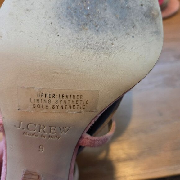 J Crew Stella Pink Bow Heels Suede Size 9 - Picture 6 of 6